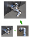 L-Shaped Hose End: For small body (parts number EZ-101 - EZ-115) valves.